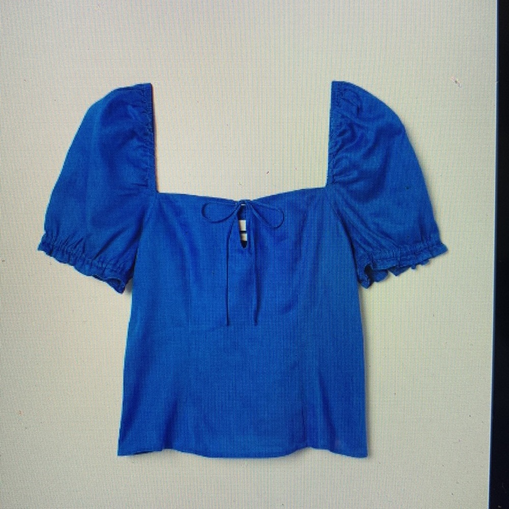 H&M Blue Linen Blouse